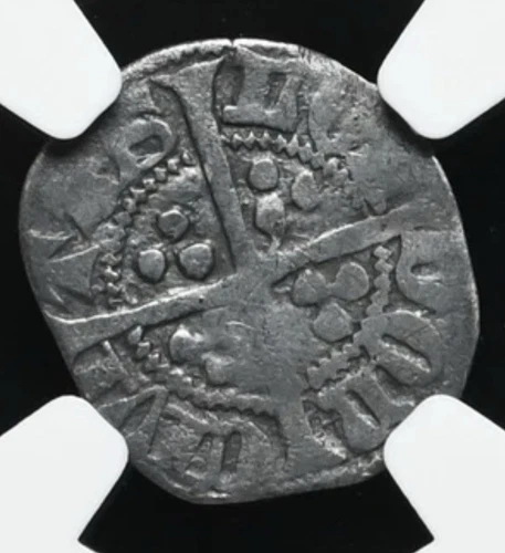 King Edward III 1327-1377 AD, England HalfPenny S-1557 Silver 1/2P 1344-51, NGC