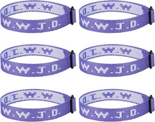 6PCS WWJD Bracelet for Women Men, Christian Gifts Wristbands, WWJD Rubber Bracel