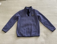 LL Bean Kids Fleece Snap Pullover Sweater Kids Youth 10-12 Unisex