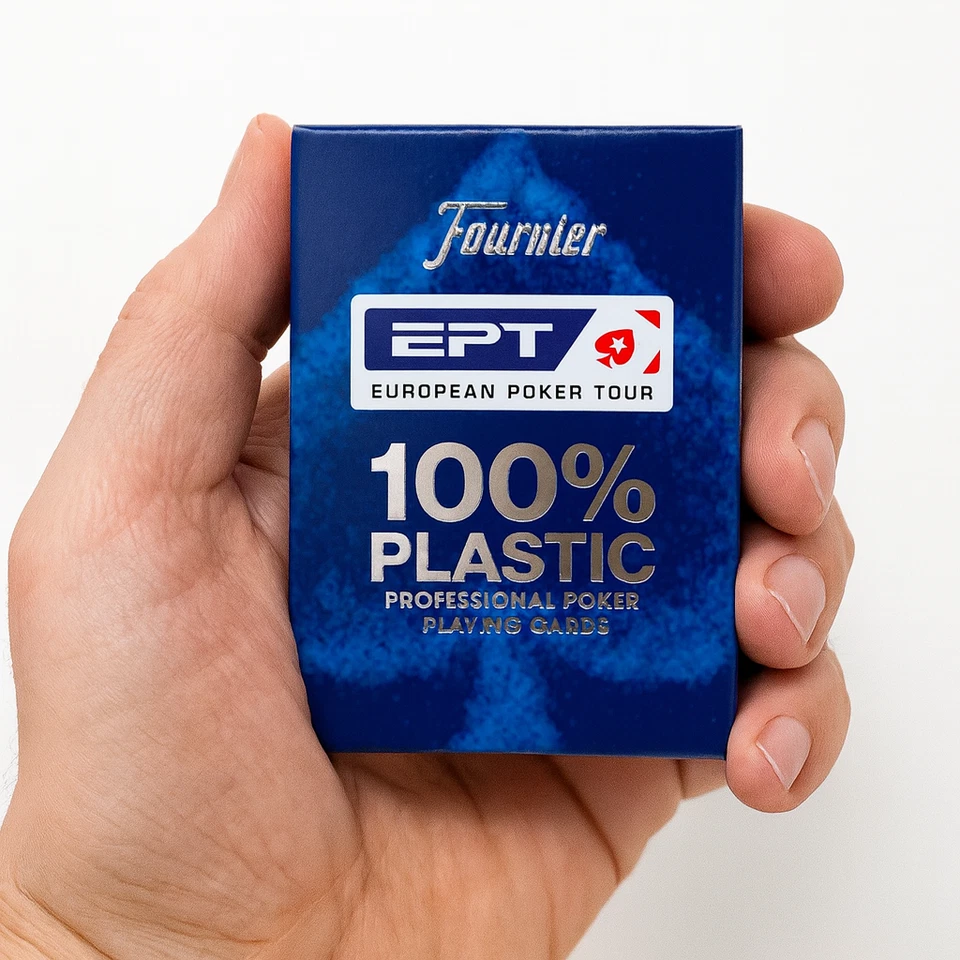 Baralho vermelho + azul: cartas de poker europeias Fournier EPT 100% plástico - Imagem 3 de 4
