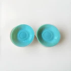 2 FIRE KING Vintage Jadeite Jane Ray Ribbed Saucers Green 5¾ Inches Set of 2