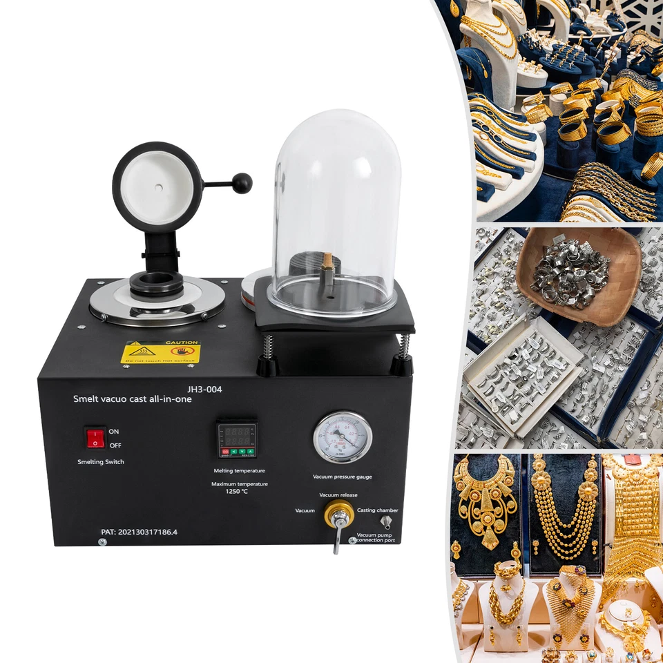 Máquina de vacío fundido 2 kg 1/2 HP joyería plata metal precioso herramienta de fundición Foto 2 de 4