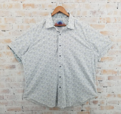 Robert Graham Camelot Geometric Flip Cuff SS Button Up Shirt Men's 2XL Designer