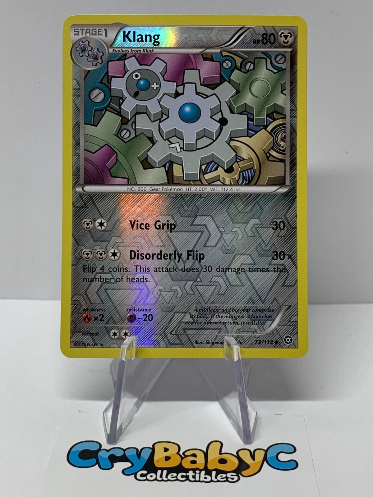 Pokemon Klang 72/114 Steam Siege XY REVERSE HOLO