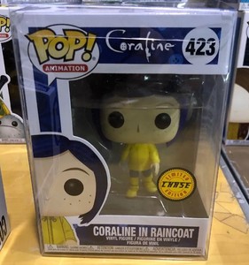 Funko-Pop-Coraline-In-Raincoat-Chase-423-Chase-With-Hat-Soft-Protector