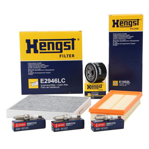 HENGST Filterset + 3x DENSO Zündkerze für SMART FORTWO (451) 1.0 61-120 PS - Bild 1 von 5