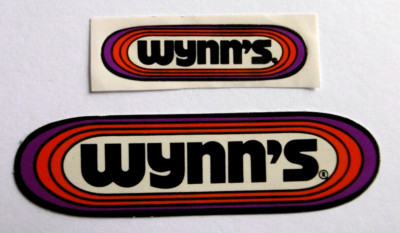 2x kleine Werbe-Aufkleber Wynns altes Logo Additive Motorsport Oldtimer Wynn's