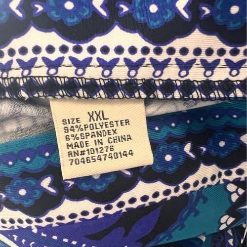 New ECI Blue Black Dress XXL Stretch V Neck Tie Back Career Date Night Church - Picture 8 of 11