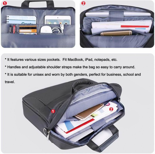 Mosiso Laptop Bag with Belt 13-15.6 16 inch for Macbook HP/ Lenovo/ Asus/Macbook - Picture 3 of 122