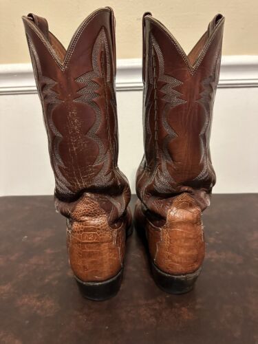 Lucchese Ostrich Leg Brown Western Boots Men's Size 8.5 D - Picture 6 of 9