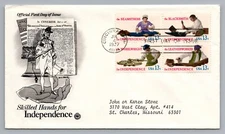 b- 1977 Skilled Hands for Independence 4 Block Seamstress Blacksmith Wheelwright