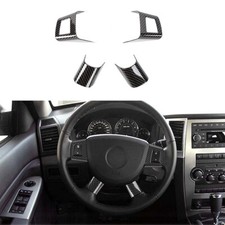 Carbon Fiber Steering Wheel Cover Trim Accessories For Jeep Grand Cherokee 06-10