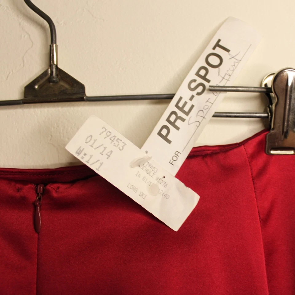 Falda roja vintage After Six 100 % poliéster talla 14 hecha en EE. UU. Foto 3 de 4