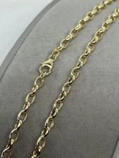 9ct Yellow Gold 3.5mm Diamond Cut Belcher Hollow Chain  20" / 50cm (371)