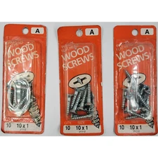 Midwest Fastener #10 X 1" Wood Screws Flat Head Phillips 10 Pk Lot of 3