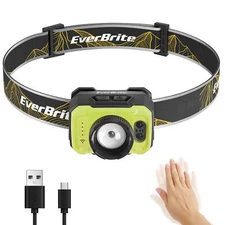 EverBrite Rechargeable Headlamp, 600 Lumen Head Lamp for Adults-Green 600 Lumen