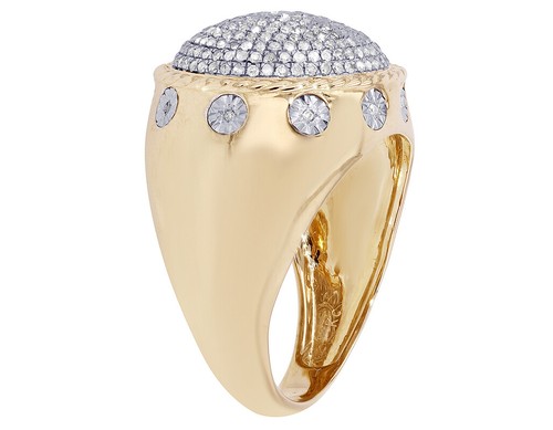 Kuppelring 0,8 kt echter Diamant Pinky 10 K Gelb-Weißgold 18 mm - Bild 5 von 6