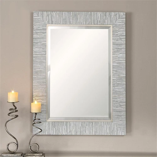Uttermost Belaya Contemporary Wood Mirror in Blue/Gray/Silver - Picture 2 of 4