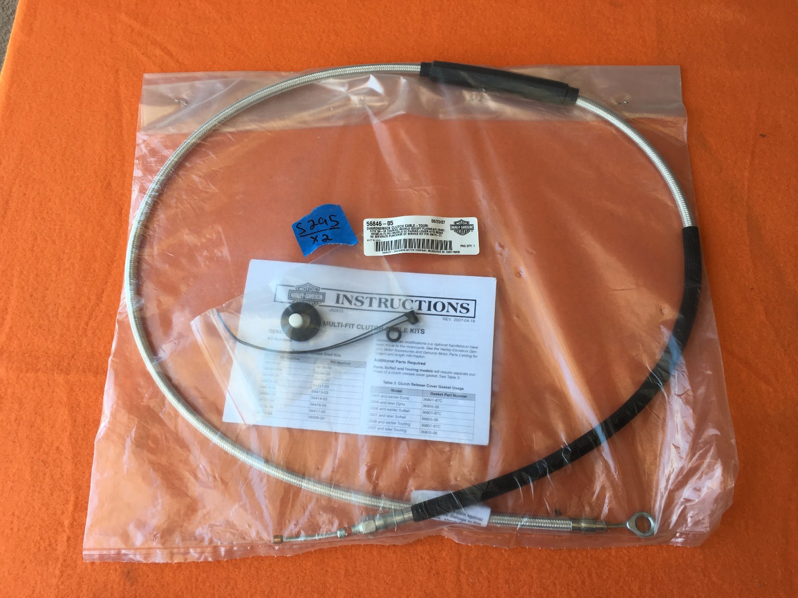 NEW NOS Harley Davidson Diamondback Braided Clutch Cable Touring 56846