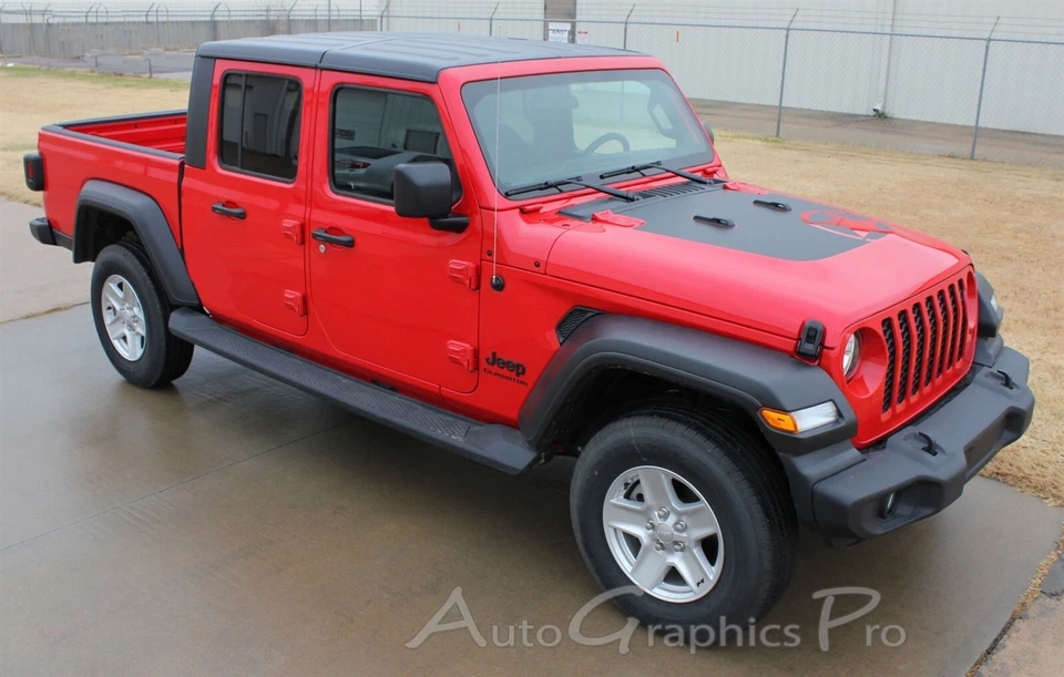 Kit de rayas gráficas de vinilo para Jeep Gladiator Hood 2020-2025 Foto 4 de 4