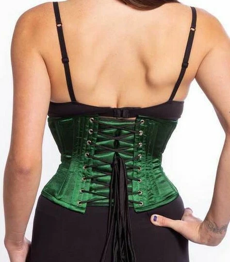 Novo! Selecione o tamanho! 201 autêntico espartilho desossado de aço verde esmeralda underbust Waspie - Imagem 3 de 3