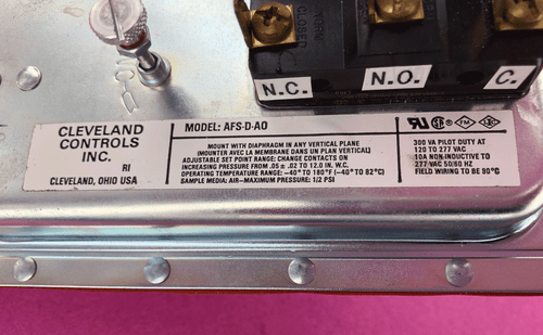 Cleveland Controls Inc. Luftdrucksensorschalter AFS-D-AO - Bild 2 von 3