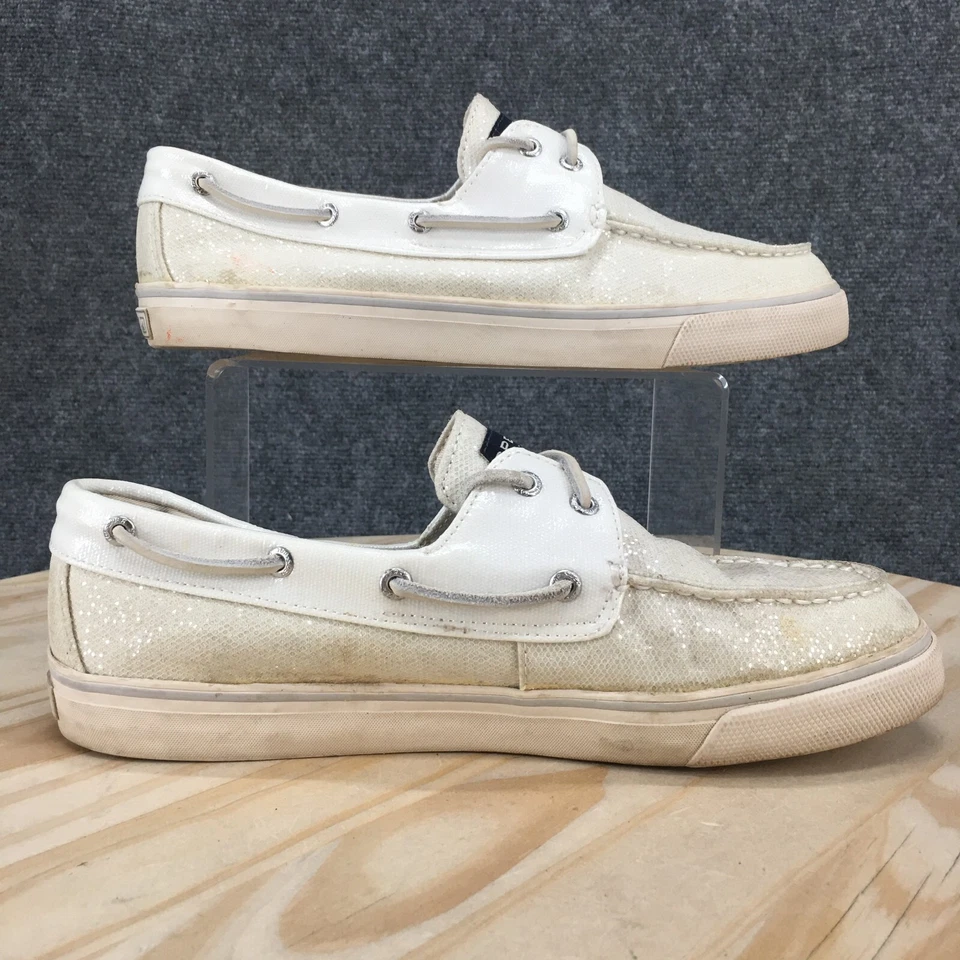 Sperry Top Sider Boat Shoes Womens 10 M Bahama II White Lace Up Low Top Casual - Image 2 of 4