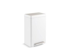 KOHLER 20940-STW 13 Gallon Kitchen Step Trash Can with Foot White Stainless