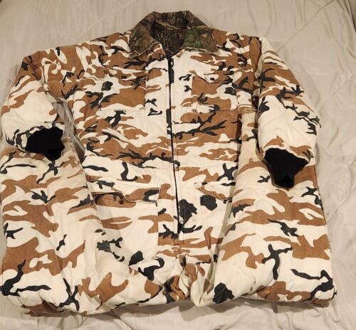 Johnson Hunting Coveralls Insulated Reversible Trebark Camo Snow Mens Large USA - Picture 2 of 19