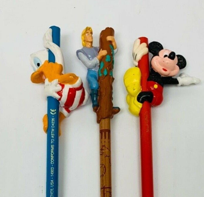 Vintage Disney Pencils Featuring Donald Duck Mickey Mouse Pocahontas BIN 70-image