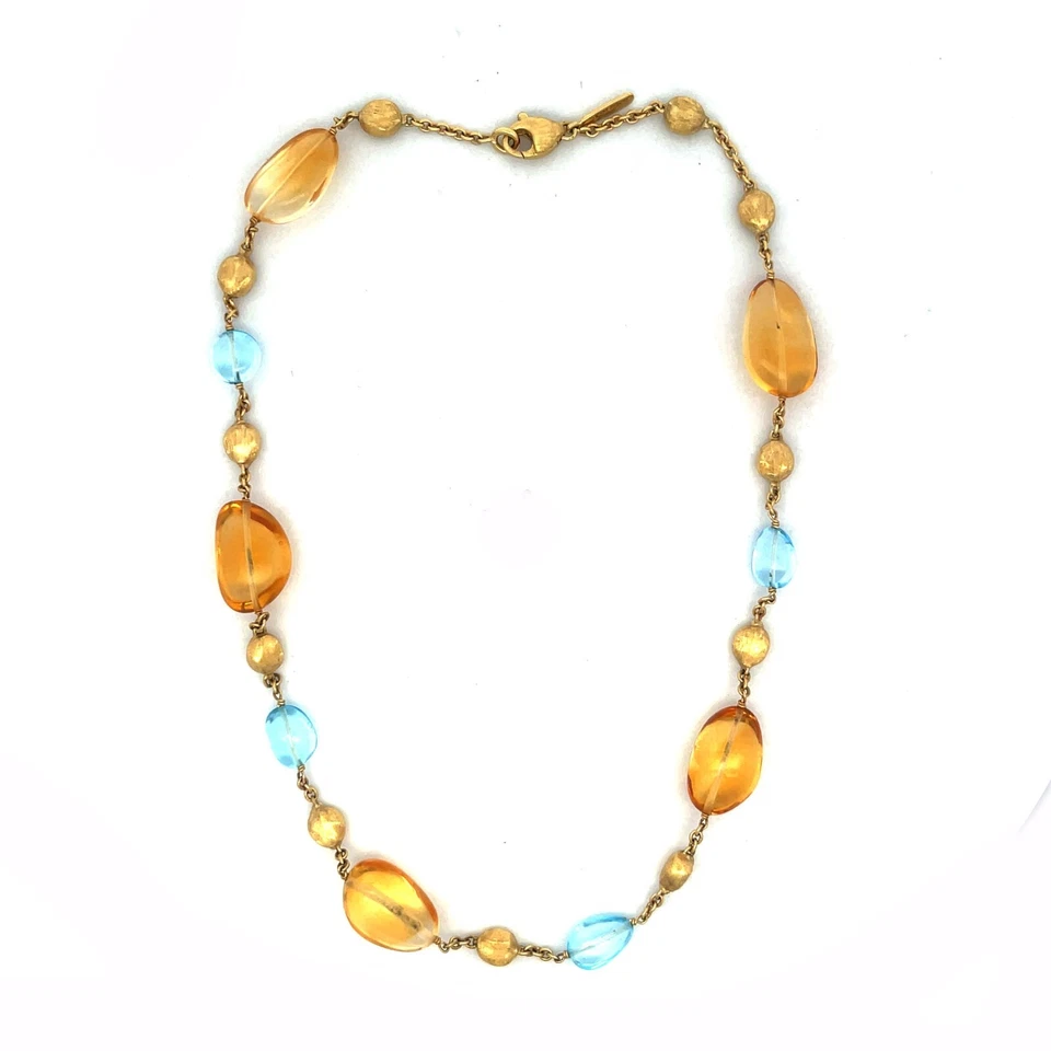6695 Marco Bicego Siviglia 18k Gold Gems Necklace Yellow Bead Motifs - Image 3 of 4