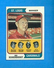 1974 TOPPS RED SCHOENDIENST #236 MANAGER ST LOUIS CARDINAL  SEE SCAN & DISCRIPT.