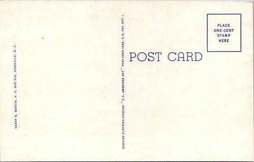 Postal de lino LOVER'S LEAP Blue Ridge Mountains ASHEVILLE, Carolina del Norte Carolina del Norte - Imagen 2 de 2