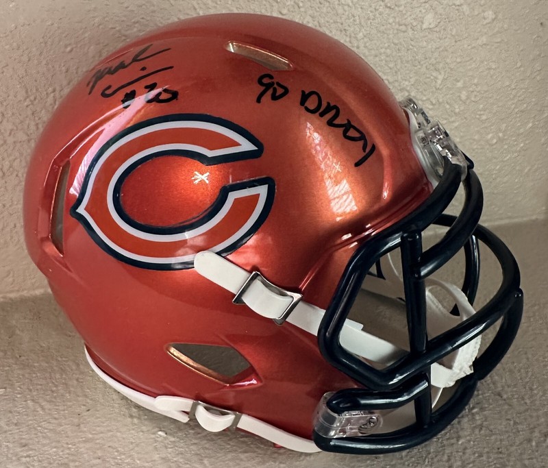 Mark Carrier signed Chicago Bears Flash Alternate Mini Helmet Schwartz COA