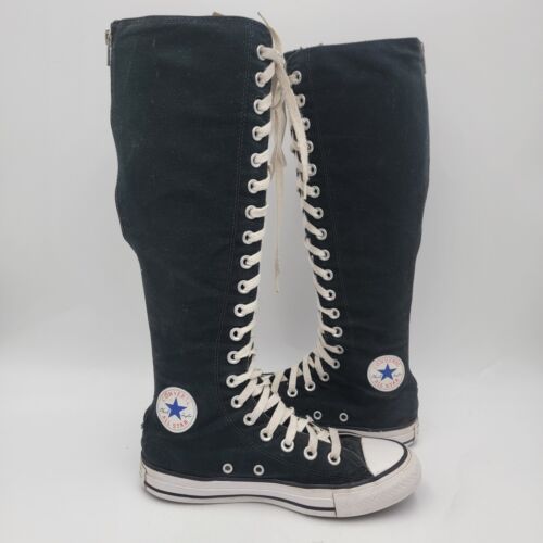Y2K Converse All-star Knee High Tall Chuck Taylor Shoes Black Womens US 6 1V708 - Picture 1 of 12