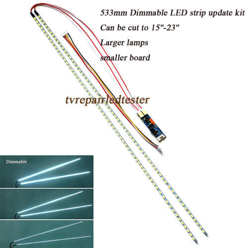 10 tiras universales de retroiluminación LED, para monitor LCD cortadas a 15-23"" regulables - Imagen 1 de 6