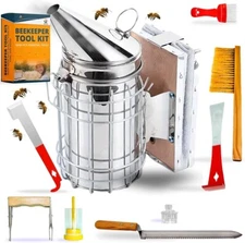 Bee Keeping Starter Kit Beekeeping Supplies 9 PCS Honey Bee Hive Bee Smoker Tool