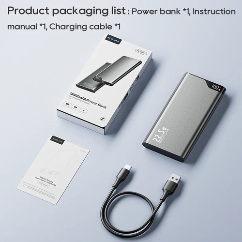KUULAA 10000mAh 22.5W Power Bank Chargeur Rapide Batterie Portable pour iPhone Xiaomi - Photo 5 sur 7