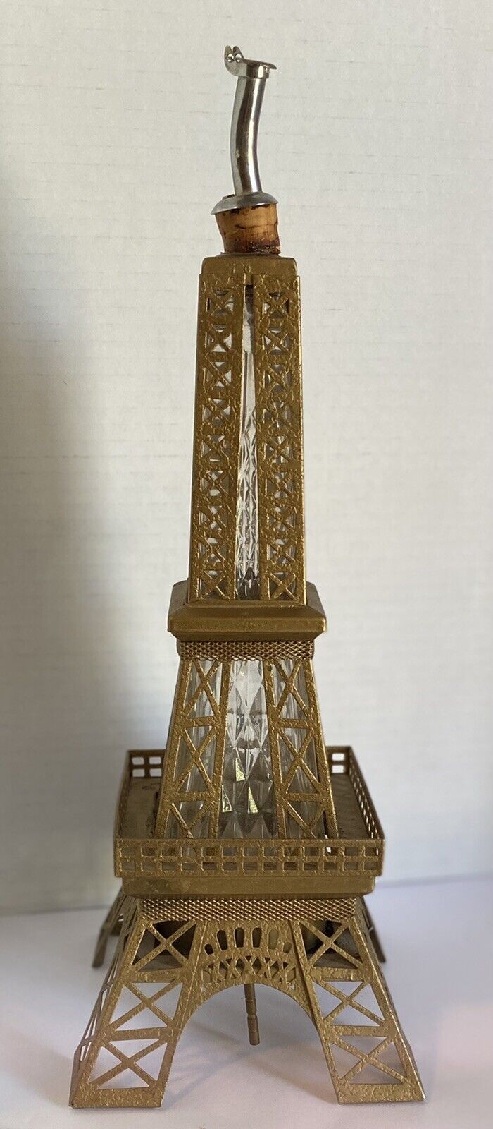 Paris Eiffel Tower Liquor Decanter Vintage Collectible Music Box Rare