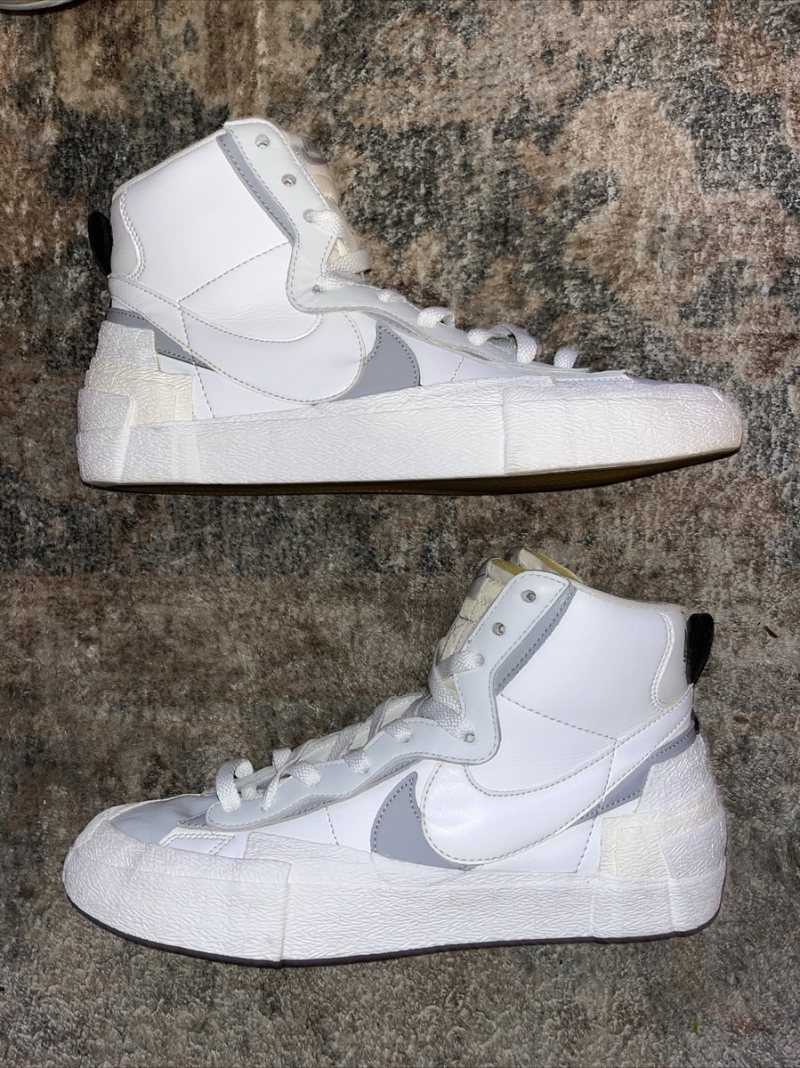 sacai x nike blazer white grey