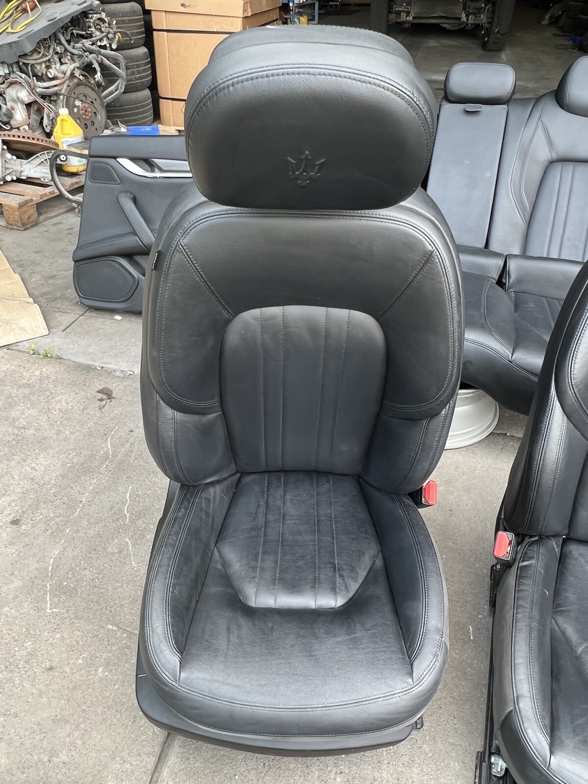 OEM 2014-2017 MASERATI GHIBLI SEAT SEATS HEADREST DOOR PANELS LEATHER BLACK