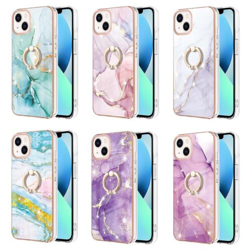 Case For Apple IPhone 13 Pro Max Marble Phone Protector Cover Ring Holder - Afbeelding 1 van 7