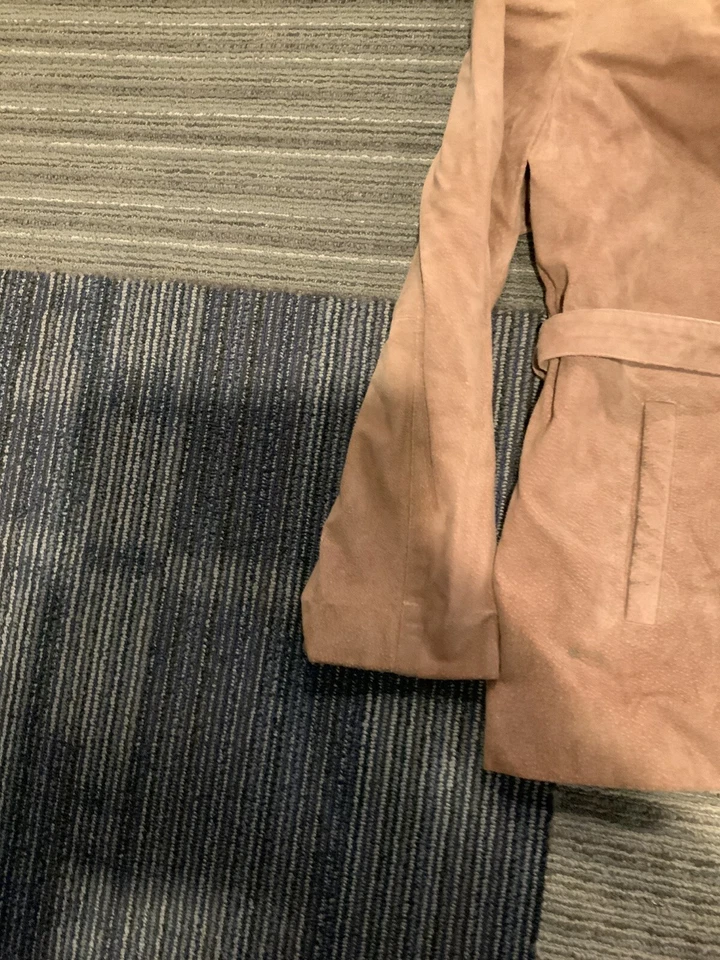 Chaqueta Orvis Mujer Gamuza Cuero Mediana Marrón Tostado Botón Cinturón Foto 3 de 4