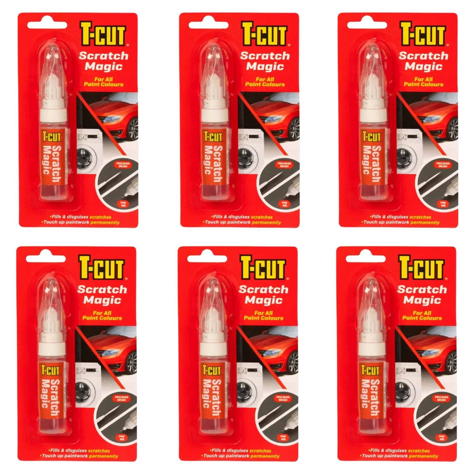 T-Cut Scratch Magic Pen Car Paintwork Repair Touch Up For All Colours 13ml  x6