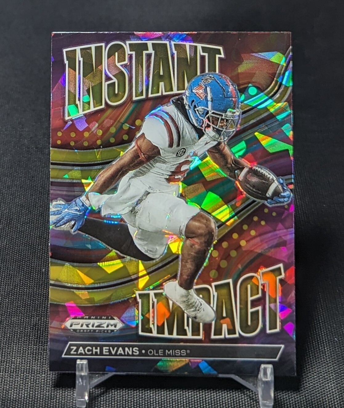 Zach Evans Instant Impact GOLD ICE Rookie Card RC 2023 Prizm Draft Picks 22 Rams