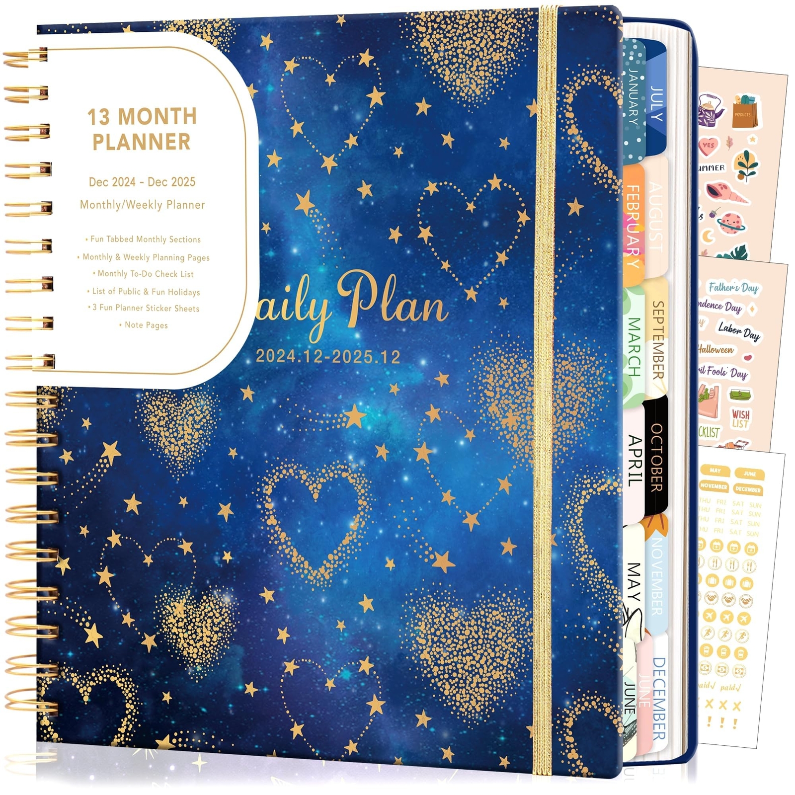 CAGIE 2025 Planner Weekly and Monthly Dec 2024-Dec 2025 with 13 Month Tabs Ha...