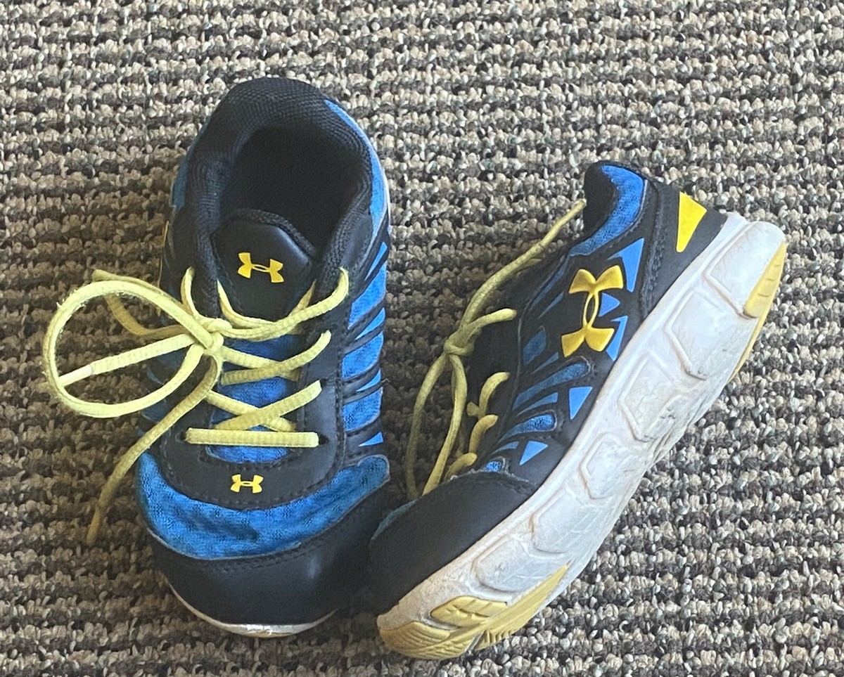Under Armour Boys Athletic Shoes Size Toddler Blue Yellow