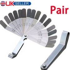 2x 16x Feeler Gauge Set Imperial Metric 45&ordm; Blades Offset Precision Tappet