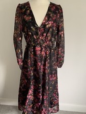 BNWT SIMPLY BE SIZE 10 FLORAL DRESS BLACK SPARKLE RRP £65 Boho Chic Gypsy