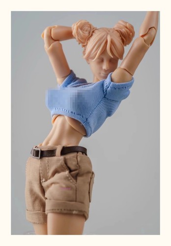 1/12 Scale T-shirt Casual Short Pants Set Clothes Model Fit 6'' Female Figure - Picture 7 of 24